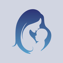 free vector mother and baby illustration.