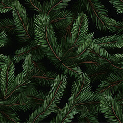 seamless pattern with fir branches