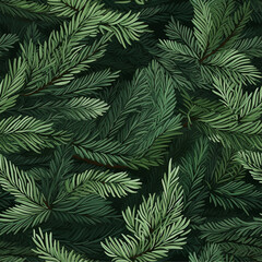 Fototapeta na wymiar seamless pattern with fir branches