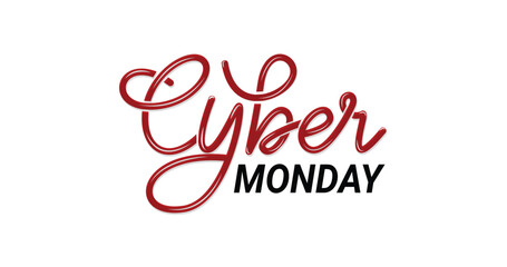 Fototapeta na wymiar Cyber Monday Handwriting text calligraphy. Great for promotions, campaigns, events, and celebrations. Vector illustration