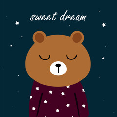 Cute illustration of cartoon bear with cute handwriting. cute animal wallpapers, backgrounds and cards