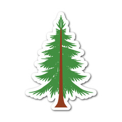 green christmas tree, sticker tree isolated