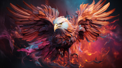 bald eagle with wings. high quality illustration