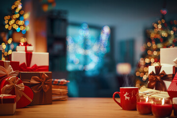 Christmas decorations and gifts at home