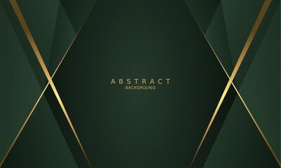 dark green and gold lines luxury premium background. - obrazy, fototapety, plakaty