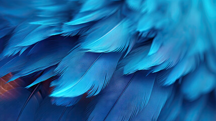  a close up of a blue bird's feathers with a blurry background.  generative ai - obrazy, fototapety, plakaty