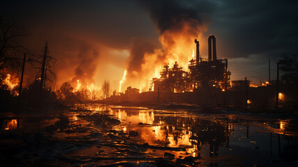 smoke in the factory