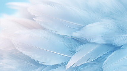 Fototapeta na wymiar a close up of a bunch of feathers on a blue background. generative ai