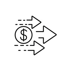 dollar rate increase icon up dollar sign