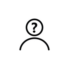 unknown icon vector avatar with question mark on the head 