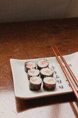 salmon maki sushi ready to eat