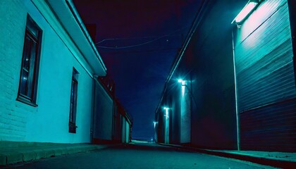 倉庫沿いの夜道