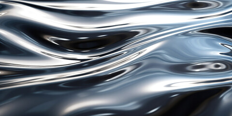 silver metal liquid texture background. Generative Ai.