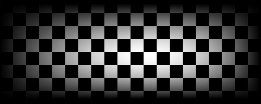 Race flag or chess board. Motorsport and autosport. Racing flags. Vector sport wave banner. Sport waves symbol. Checkered flag, checkerboard for texture. Squares, raster pattern. Championship sign. 