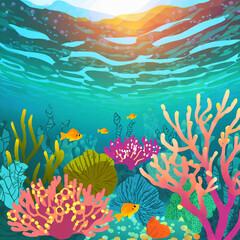 Fototapeta na wymiar Coral reef background. Undersea tropical world