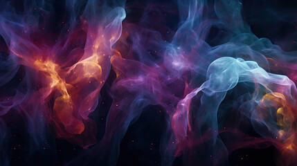  colorful smoke is shown against a black background with a black background.  generative ai
