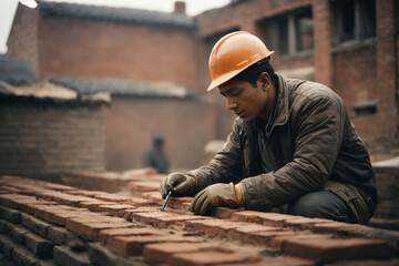 Man working in a brick yard