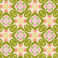 Seamless pattern with stylized ethnic pattern. Hand-drawn illustration.