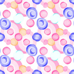 Abstract seamless pattern with watercolor drawing