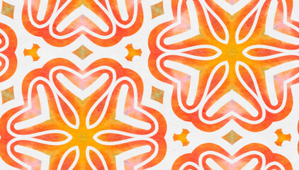 Seamless pattern with stylized ethnic pattern. Hand-drawn illustration.