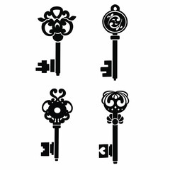 set of vintage keys, vector illustration eps10