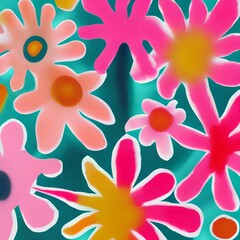 Fototapeta na wymiar Illustration of a vibrant pink flowers