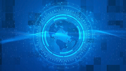 HUD digital high tech circle background of future business database