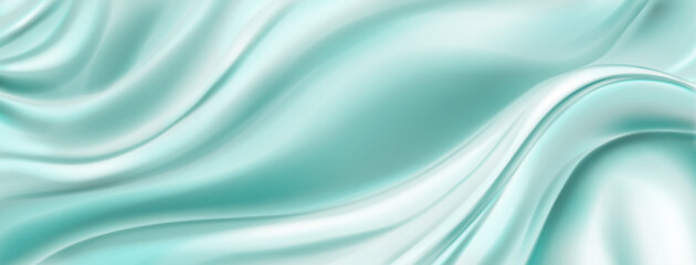 Abstract background with wavy surface in light turquoise colors