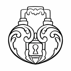 Fairy tale castle from the door line, protection, vector illustration eps10