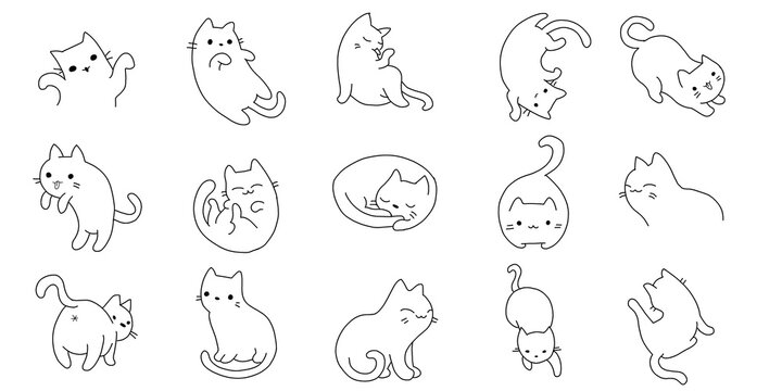 Cute cats created in colorful illustrations.