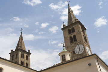 Fototapeta premium The cathedral of Santa Maria Assunta is the main place of worship and with the Collegiate Church of Sant'Orso a symbol of sacred art in the Aosta Valley.