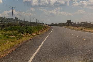 Fototapeta na wymiar Road between Narok and Masai Mara, Kenya