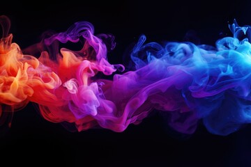 Blue, orange, magenta smoke. Color smoke. Water splash. Cosmic stardust.