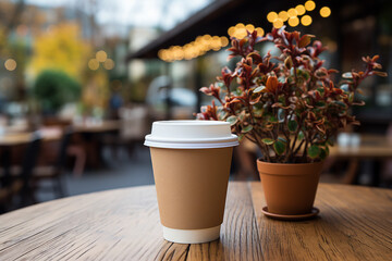 Generative AI picture of hot aromatic tasty coffee cozy warm autumn season