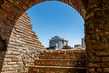 Archway in an old Amphitheatre in Durres, Albania - obrazy, fototapety, plakaty