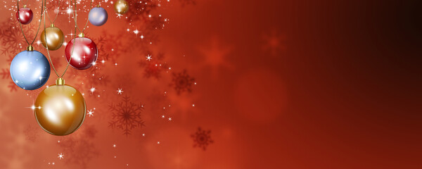 Fototapeta premium christmas bright balls banner