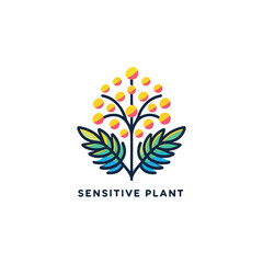 Fototapeta na wymiar vector logo of a sensitive plant