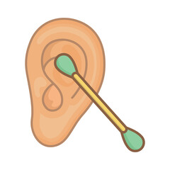 Ear cleaner stick icon vector on trendy design