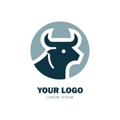 vector logo of a bull