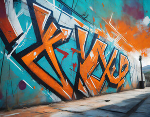 Urban Graffiti Art on a Wall