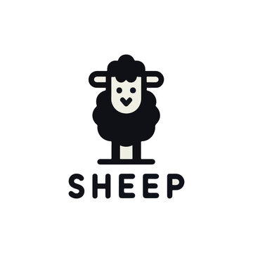 Vector logo design minimalist of sheep