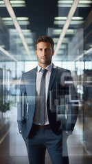 A 3D Business Man In A Modern Office Setting  , Background Image, Best Phone Wallpapers