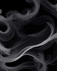 Abstract smoke wallpaper, White and black smoke clouds on a black background 04, Generative AI, Generative, AI
