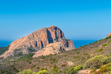 Landscape with Capo Rosso, Corsica island, France