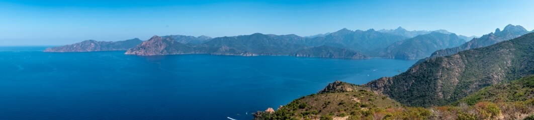 Corsica island, landscape of Porto bay, France