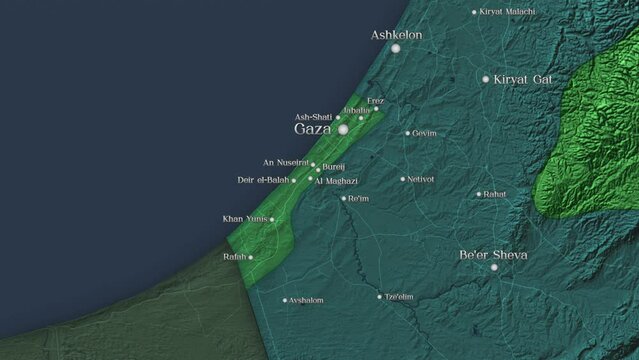 MIDDLE EAST, 2023 - Israel-Palestine Conflict, Animated Map