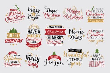 merry christmas lettering, vector illustration design. - obrazy, fototapety, plakaty
