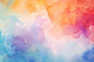 Colorful Watercolor Painted Overlay on Painting Paper Backgrounds