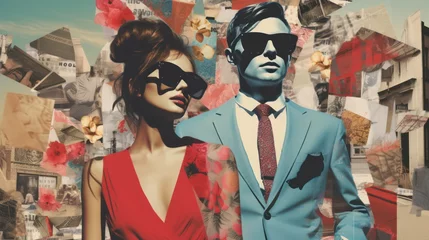 Modern pop art design picture of woman, contemporary collage image to print for decoration © leszekglasner