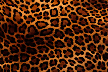 The illustration pattern of the leopard fur background. The animal printed texture. Generative AI. - obrazy, fototapety, plakaty